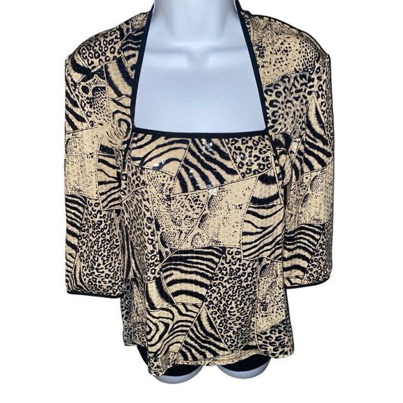Joseph Ribkoff Silky Knit Animal Print Fitted Top